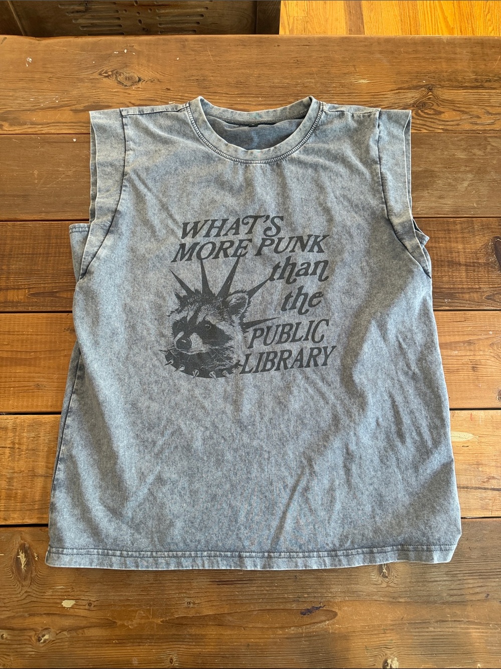 Washed Gray Graphic Tank Top - What's More Punk